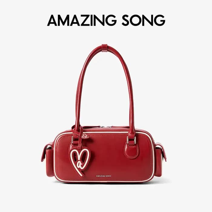 Sac à bandoulière linéaire style bowling classique rétro chic BGT Amazing Song Toast Bag