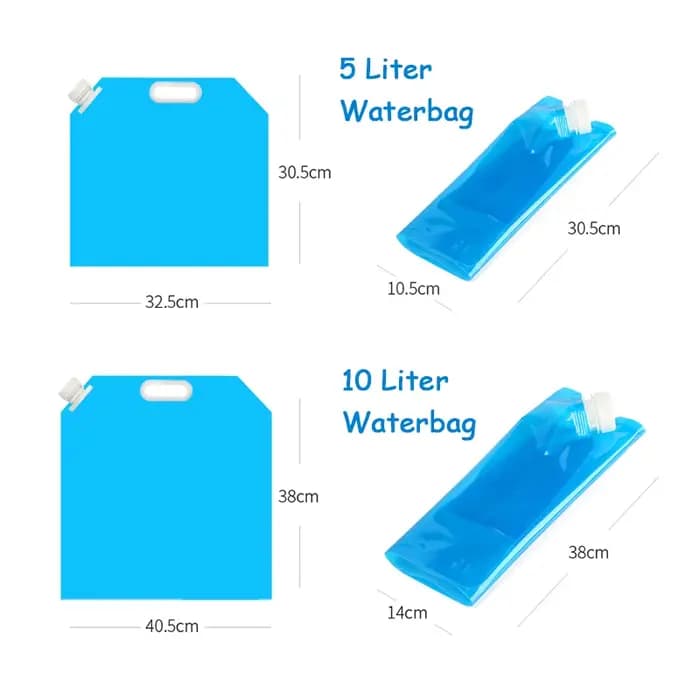 Sac de Rangement d'Eau Portable et Pliable pour Camping, Randonnée, Survie en Plein Air, 10l