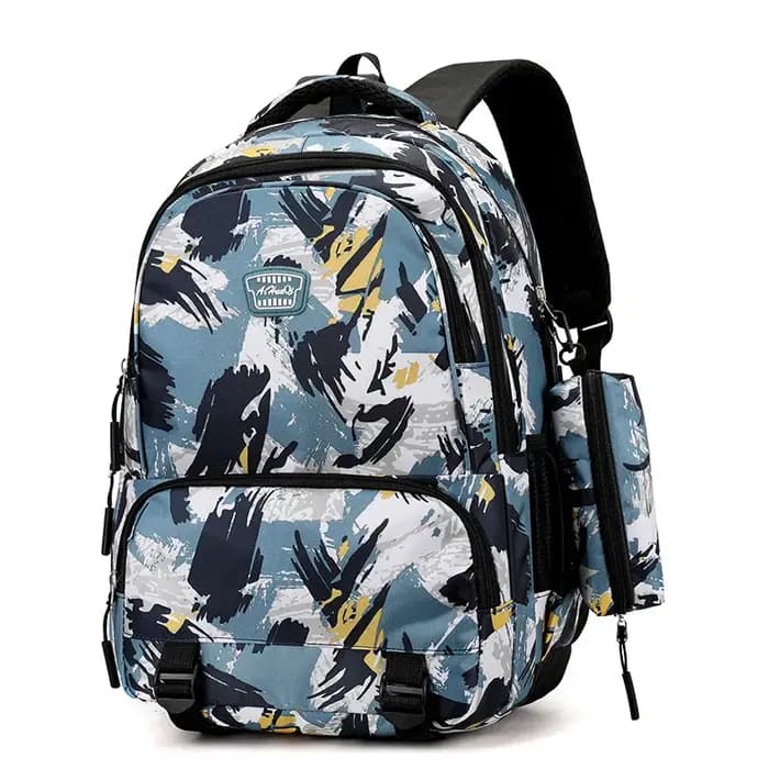 Sac à dos décontracté imprimé floral pour hommes et femmes, sac à dos de voyage de Camouflage en tis
