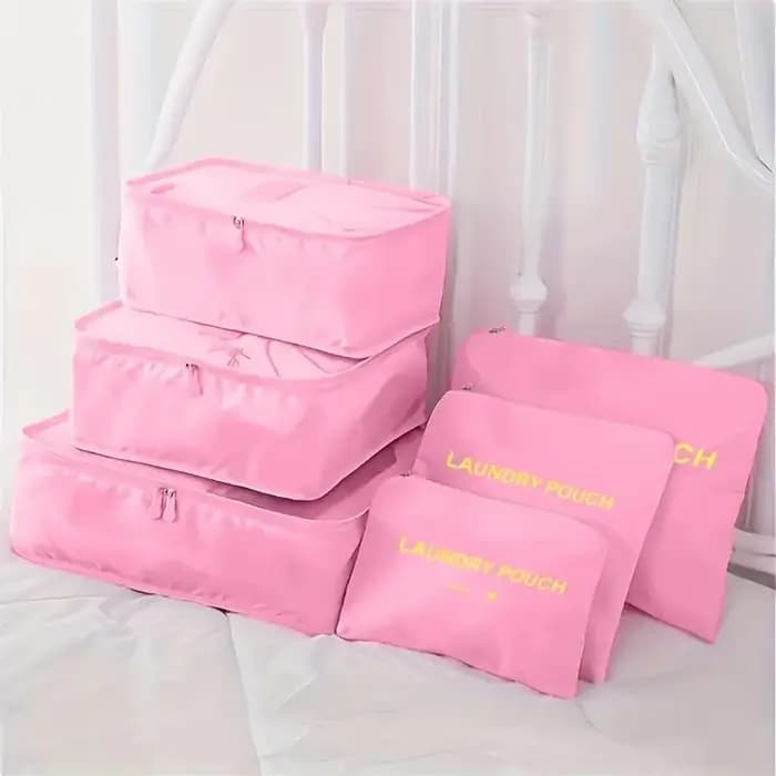 6 pièces organisateur de voyage sacs de rangement valises