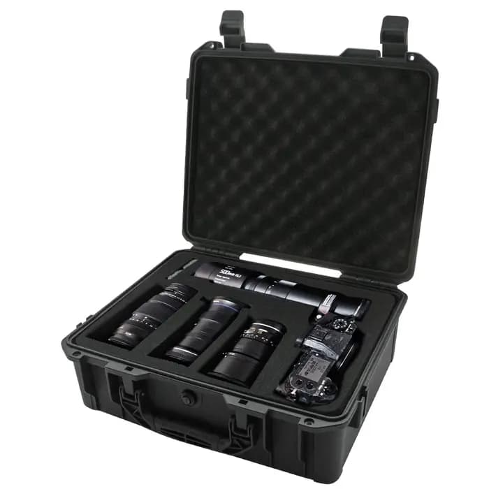 Valise noire étanche et durable pour appareil photo/outils