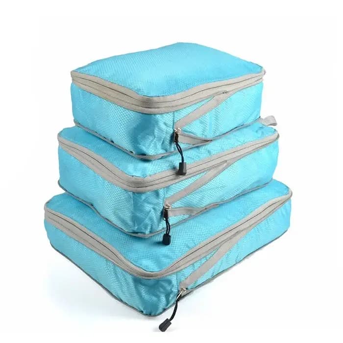 Sac de rangement de voyage compressible noir/bleu/gris, sac de rangement Portable de grande capacité
