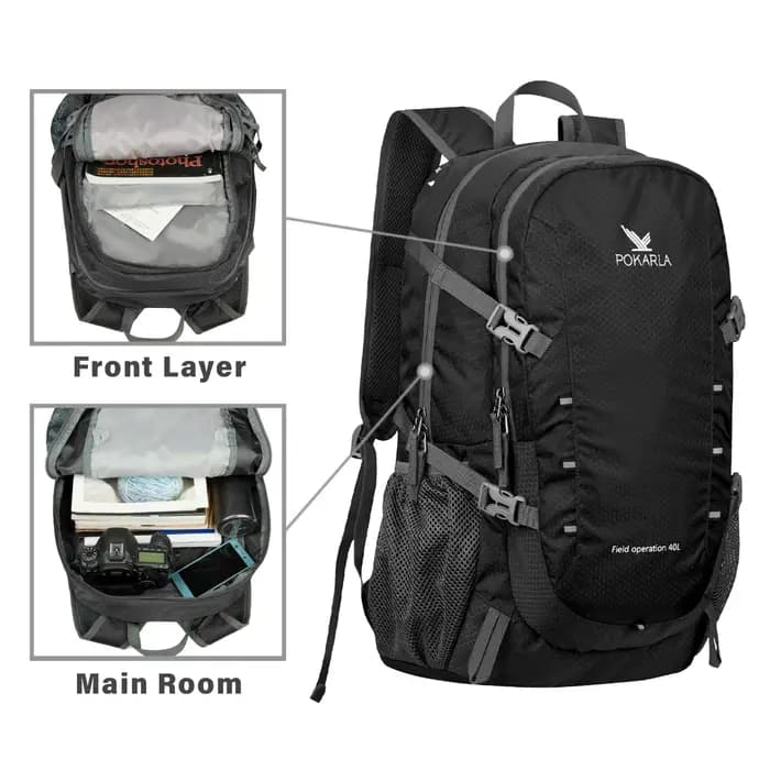 Sac à dos de voyage 40L, imperméable, léger, pliable, pour randonnée en plein air, camping, sac à do