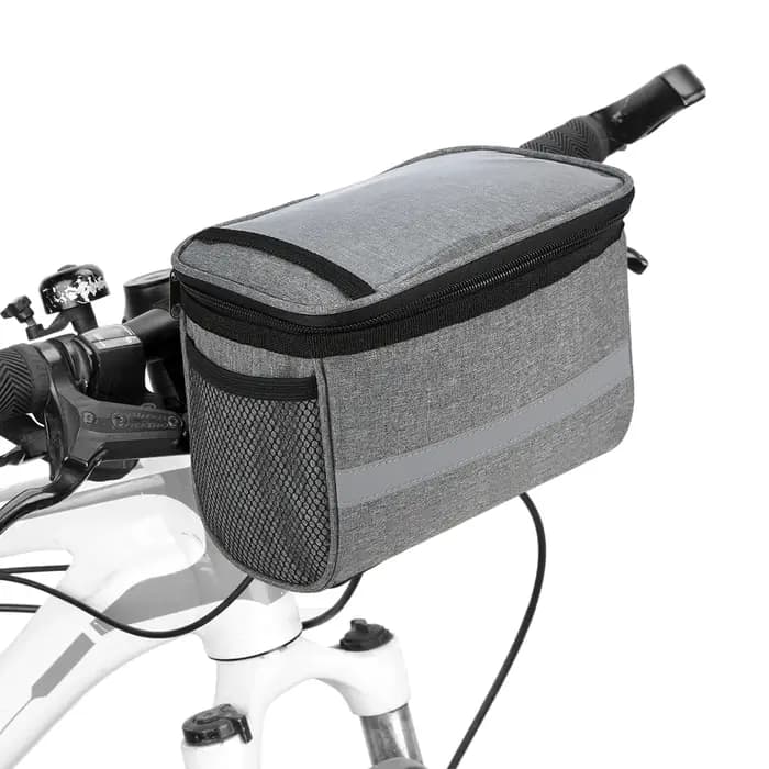 Sac de guidon de vélo isolé avec bande de coulée
