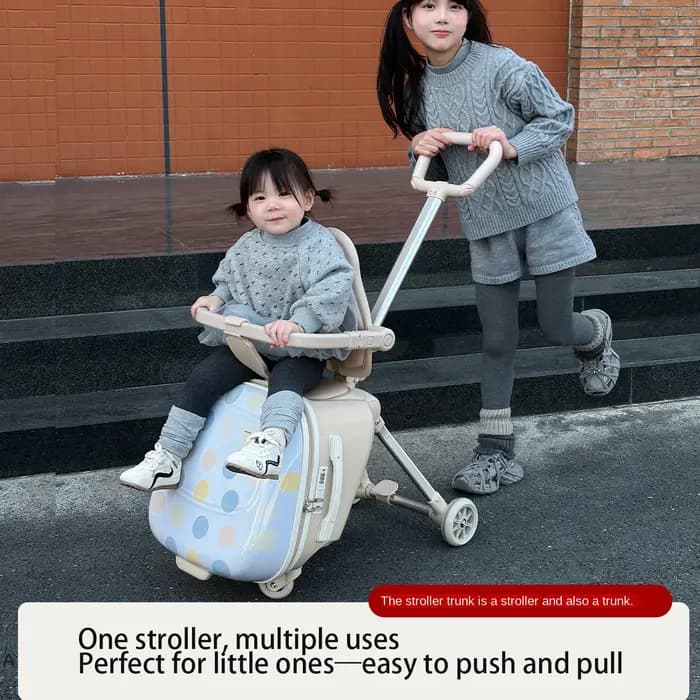 Valise de 20 pouces avec siège pour enfant, bagage à roulettes, valise amovible, bagage cabine, valise de voyage, poussette