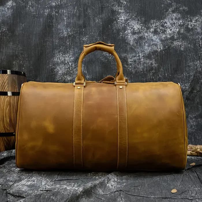Luufan-Sac de voyage en cuir véritable pour homme