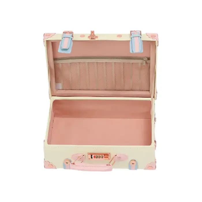 Bagage rétro mignon rose boîtier de chariot Vintage en cuir PU roue rotative silencieuse 20 pouces valise de cabine de