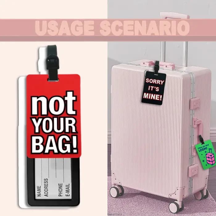 Étiquette de bagage en PVC pour sac de voyage