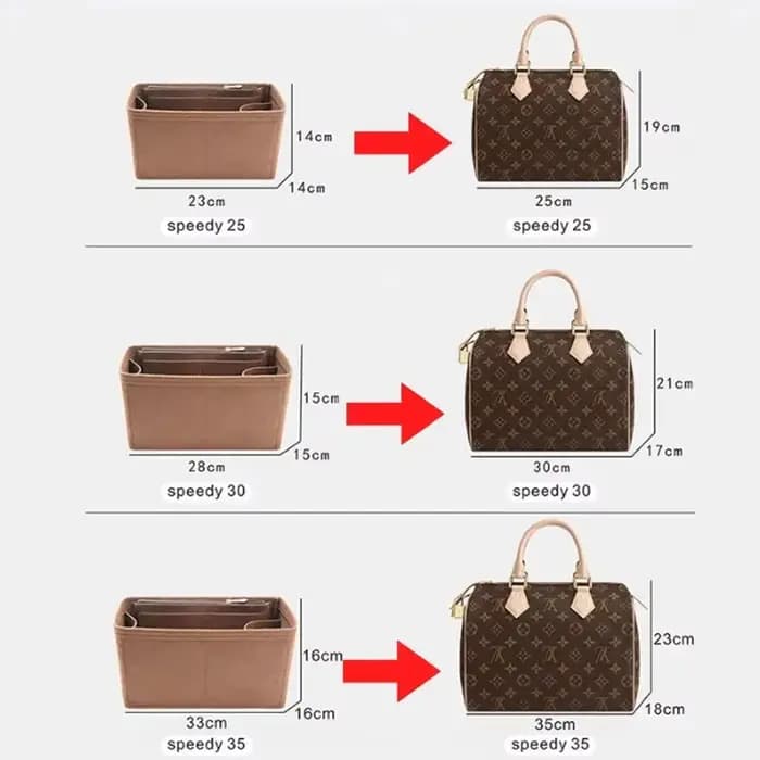 Organisateur de sac à main en feutre amovible pour sac LV Speedy 25 30 35