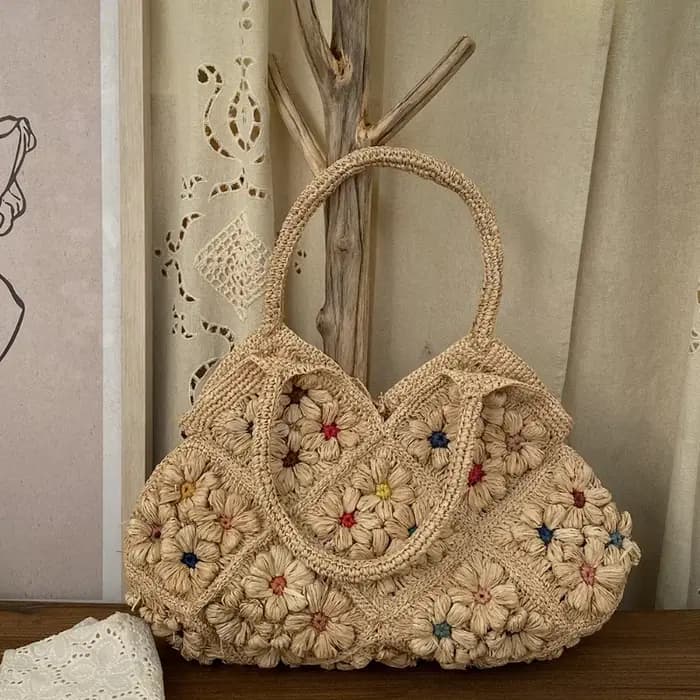 Sac de plage tissé de luxe haut de gamme pour femme