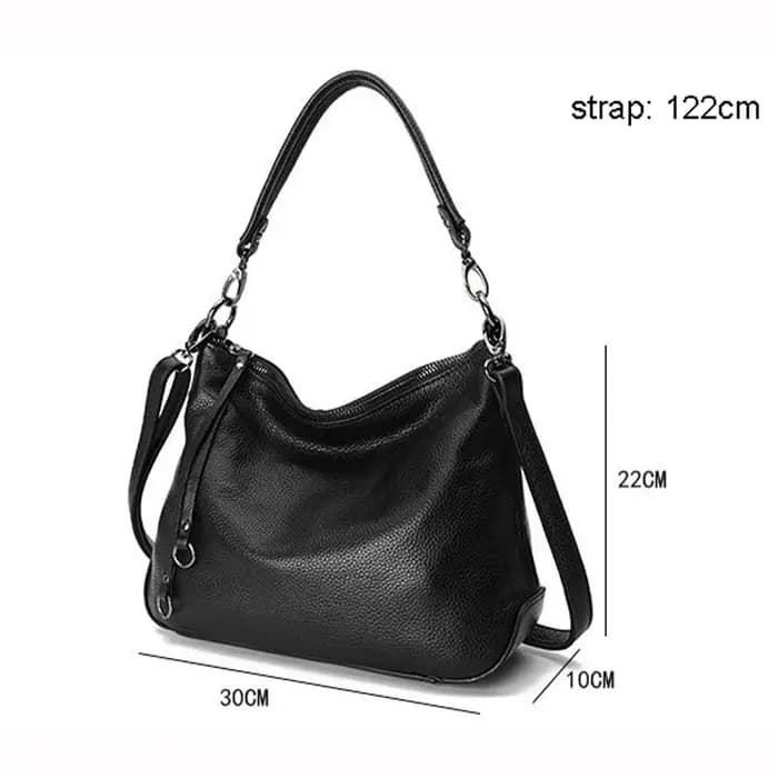 Hobo-Sac messager en cuir véritable pour femme