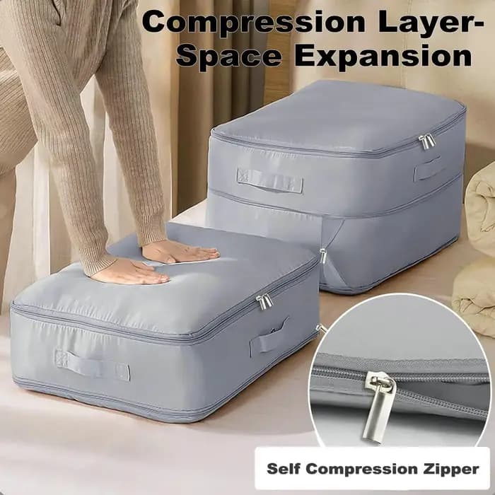 Sac de rangement ultra-compact à compression automatique