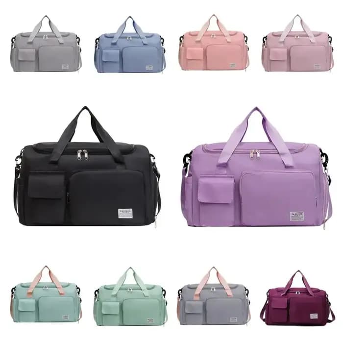 Sac de voyage Oxford pliable multifonctionnel en nylon, sac de sport multicouche avec compartiment à chaussures, sac à main de grande capacité