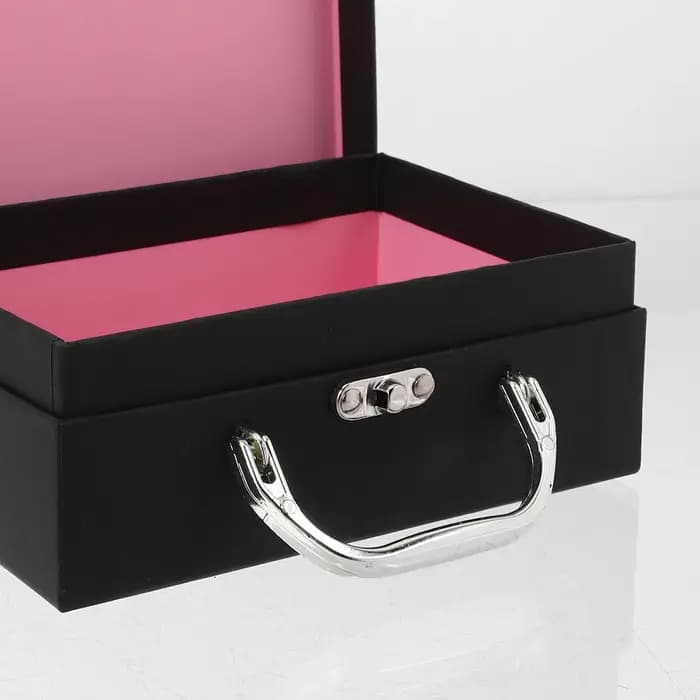 Boîte de rangement de valise en papier avec poignée