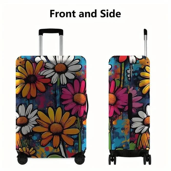 Housse de bagage à motif marguerite – un accessoire de voyage anti-poussière et extensible