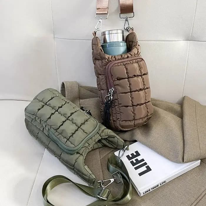 Sac isotherme matelassé élégant pour bouteille d'eau