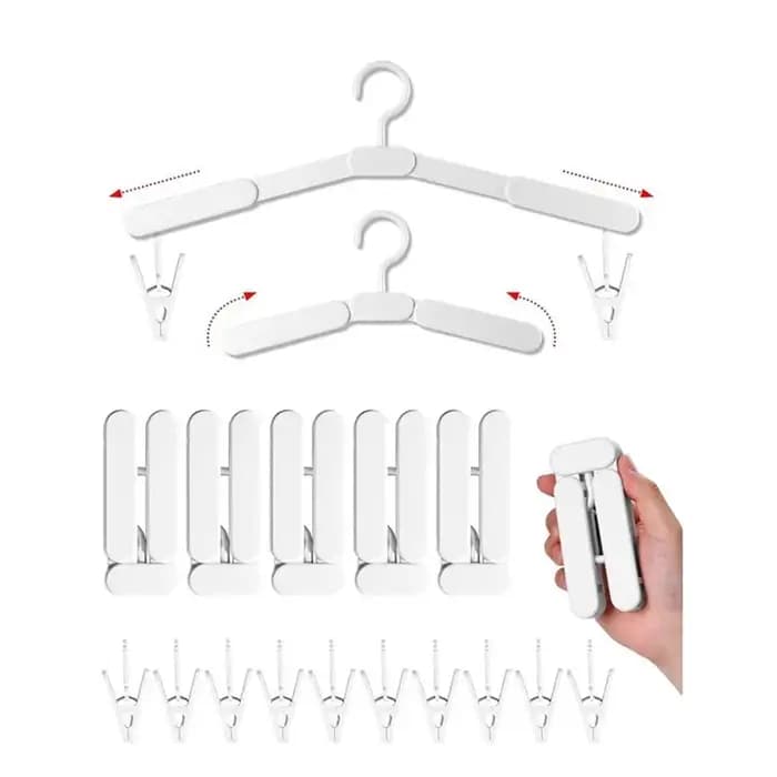 BSEVB - Cintre de voyage pliable - Portable et peu encombrant - Lot de 5 avec pinces pour bagages de croisière