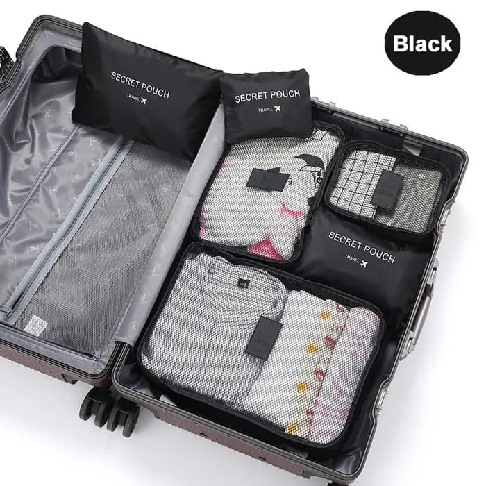 Ensemble de Sacs de Rangement pour Vêtements de Voyage, Poudres pour Valise d'Évaluation Portable, Cube d'Emballage pour Chaussures, 6 Pièces