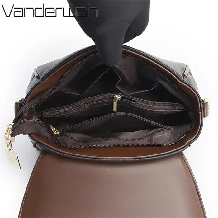Sac à Bandoulière en Cuir Solide de Bonne Qualité pour Femme