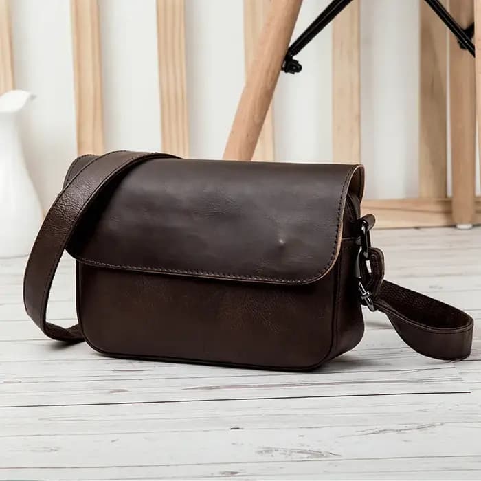Sac à bandoulière Vintage de marque de luxe pour hommes, sac à rabat en cuir PU Simple pour hommes,