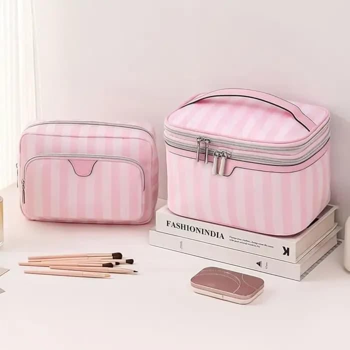 Grande trousse de maquillage portable en tissu Oxford