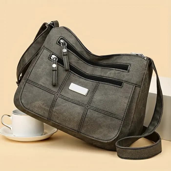 Sac à bandoulière Hobo élégant à motif quadrillé rétro