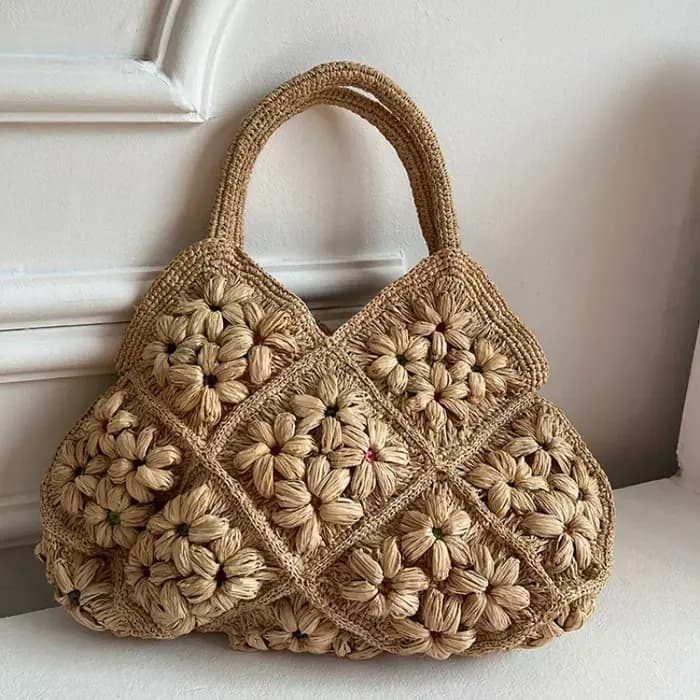 Sac de plage tissé de luxe haut de gamme pour femme