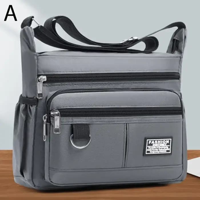Oxford-Sac à Bandoulière Multicouche pour Homme, Design de Poche, Initié, Grande Capacité, Décontrac