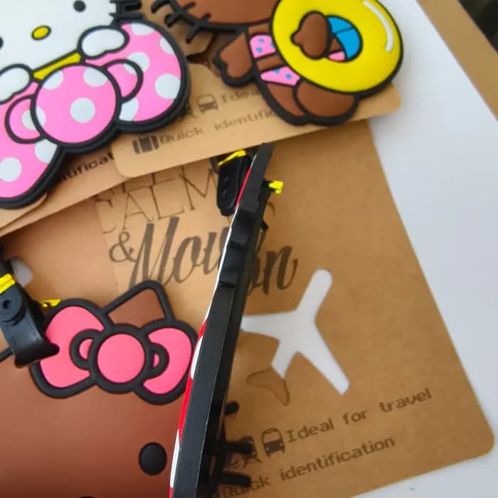 Étiquette de bagage chat mignon pour filles