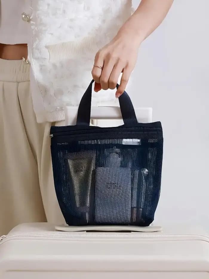 HOMEFISH Sacs de rangement en maille pour maquillage et articles de toilette