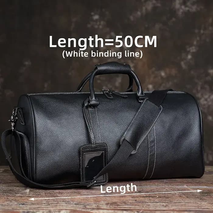 NUPUGOO – sac de voyage en cuir véritable pour hommes, bagage à main décontracté de grande capacité,