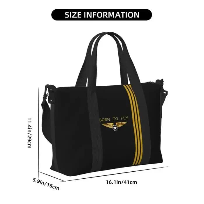 Sac de voyage personnalisé « Born To Fly » pour pilote de vol, sac de sport léger et portable, sac à bandoulière pour aviateur, idéal pour le sport, la gym et le yoga.
