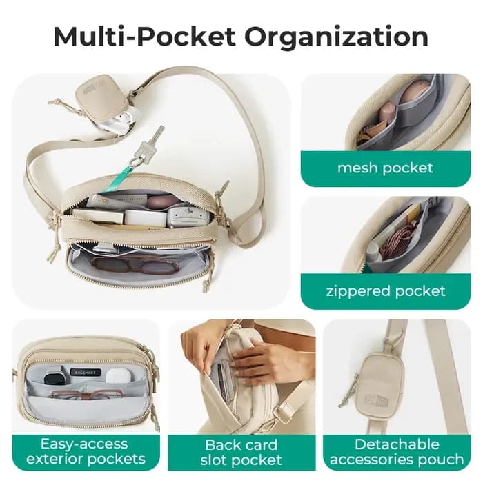 BAGSMART voyage sac à bandoulière entraînement décontracté mains libres portefeuilles croix Boby ceinture sac pour femmes hommes Fanny Packs