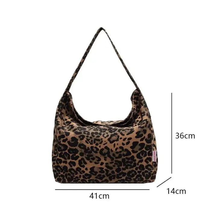 Vintage léopard toile épaule Shopper sac pour femmes 2025 grande femme sac fourre-tout créateur de mode