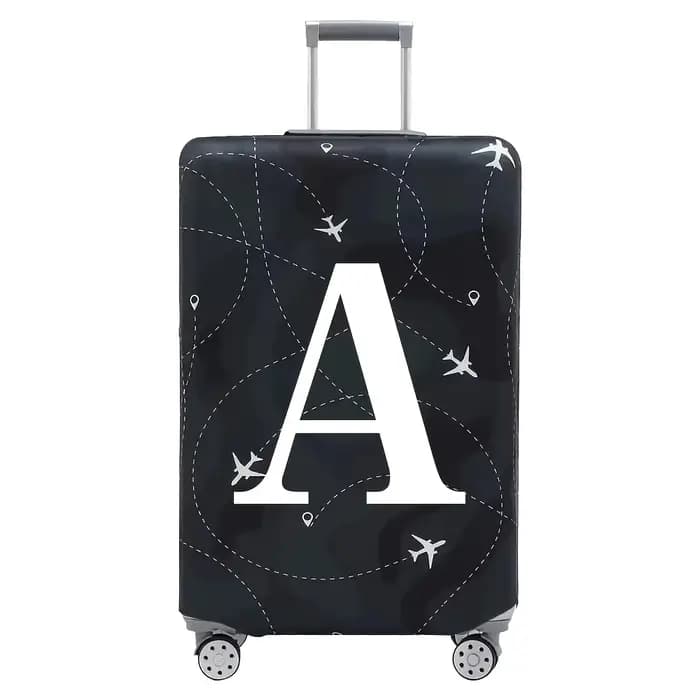 Cette housse de valise extensible s'adapte aux valises de 18 à 32 pouces et présente un motif de let