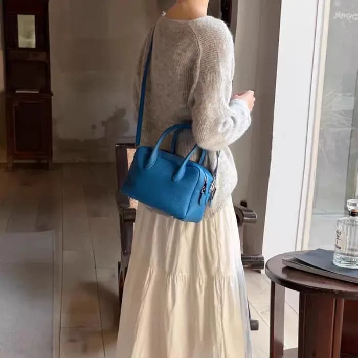 Sac Bowling Jaune Texture Litchi Printemps-Été 2026
