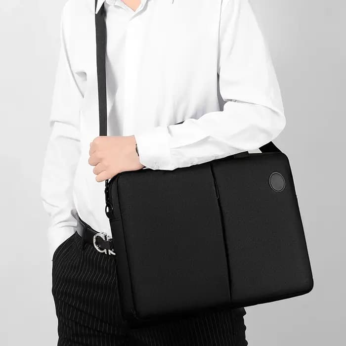 Sac noir pour hommes – Sac à main d'affaires portable à bandoulière