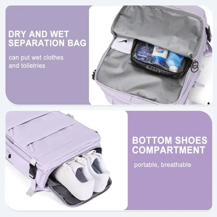 Buylor Sac à dos de voyage pour femme 40x25x17 Sac à dos de cabine d'avion Bagage à main Sac à dos pour ordinateur portable 14 pouces Sac à dos décontracté