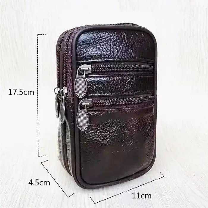 Nouveau sac à main en cuir véritable pour hommes et femmes, pochette de grande capacité avec double