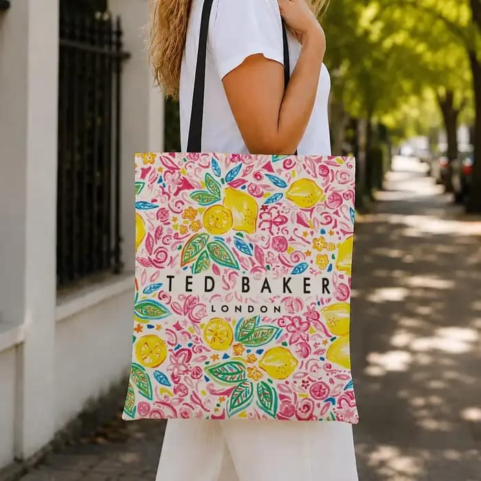 Sacs de rangement tendance T-Ted B-Baker, sac fourre-tout en toile de coton 12/16oz, sac de shopping écologique réutilisable de grande capacité
