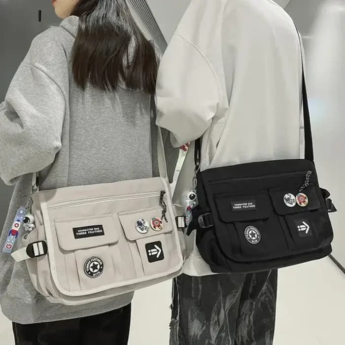 Harajuku hommes sacs à bandoulière en Nylon pour femmes Sac de messager filles école livre