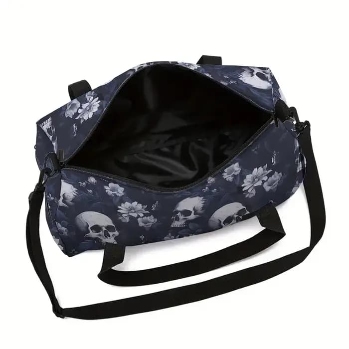 Sac de voyage grande capacité motif crâne floral pour garçons et filles – Meilleurs cadeaux – Sac