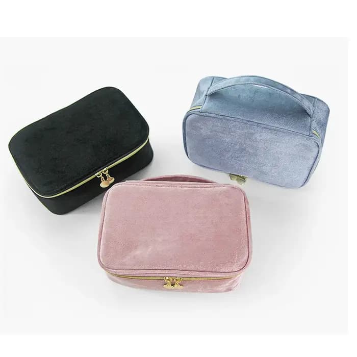 Nouvelle Trousse de Maquillage en Velours Grande Capacité