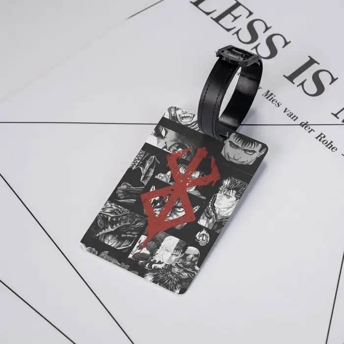 Étiquettes de bagage Guts, l'épéeur de Berserk, manga et anime japonais, accessoires de valise, étiquette d'identification pour bagages de voyage