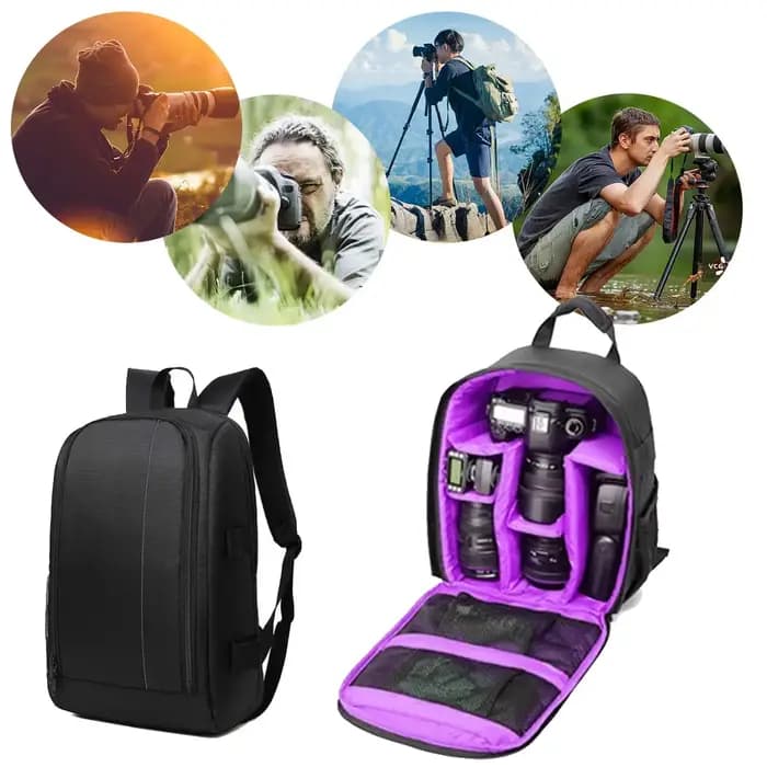 Sac à dos multifonctionnel pour appareil photo d'extérieur