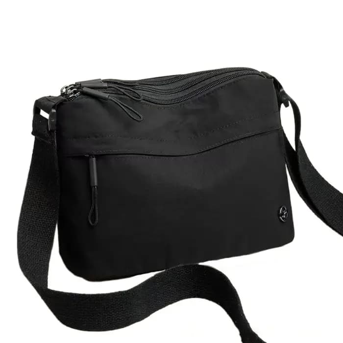 Sac à bandoulière en nylon ultra-léger, grande capacité, sangle large réglable, sac messager, fermet