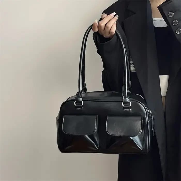 Vintage femmes affaires sacs à bandoulière Simple dames trajet sac fourre-tout en cuir Pu femme sous