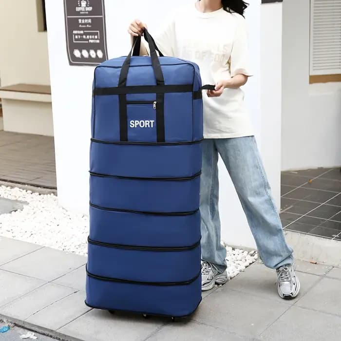 Sac de voyage pliable polyvalent à 5 couches avec roulettes