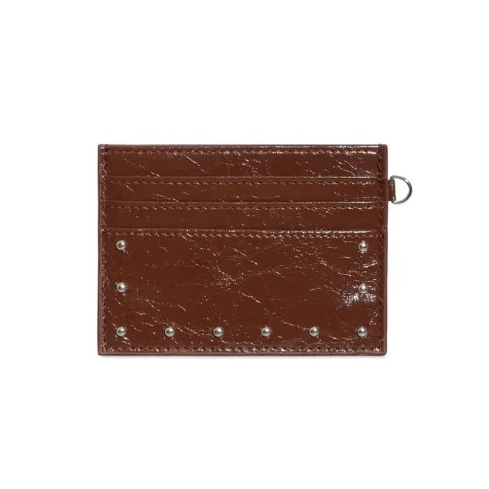 Portefeuille compact ultra-fin en cuir craquelé