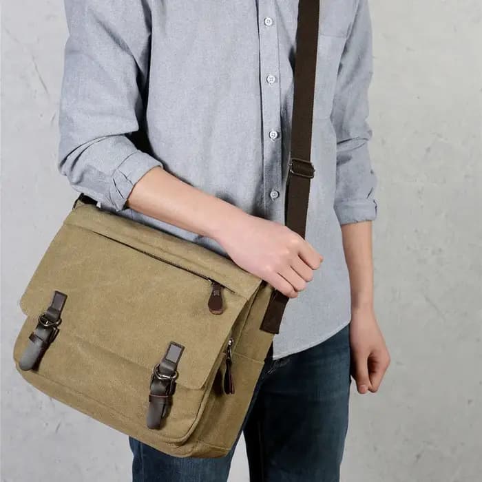 2025 nouvelle tendance toile sac de messager grande capacité hommes sac à bandoulière unique étudiant ordinateur sacs
